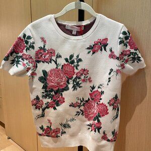 Carolina Herrera Floral-Printed Knit Silk Top